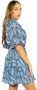 Silvian Heach Bedrukte korte jurk met gerimpelde kraag Blue Dames - Thumbnail 8