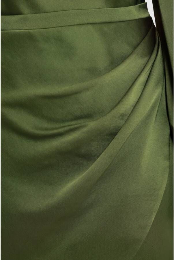Simkhai Elegante Off-Shoulder Satijnen Jurk Groen Dames