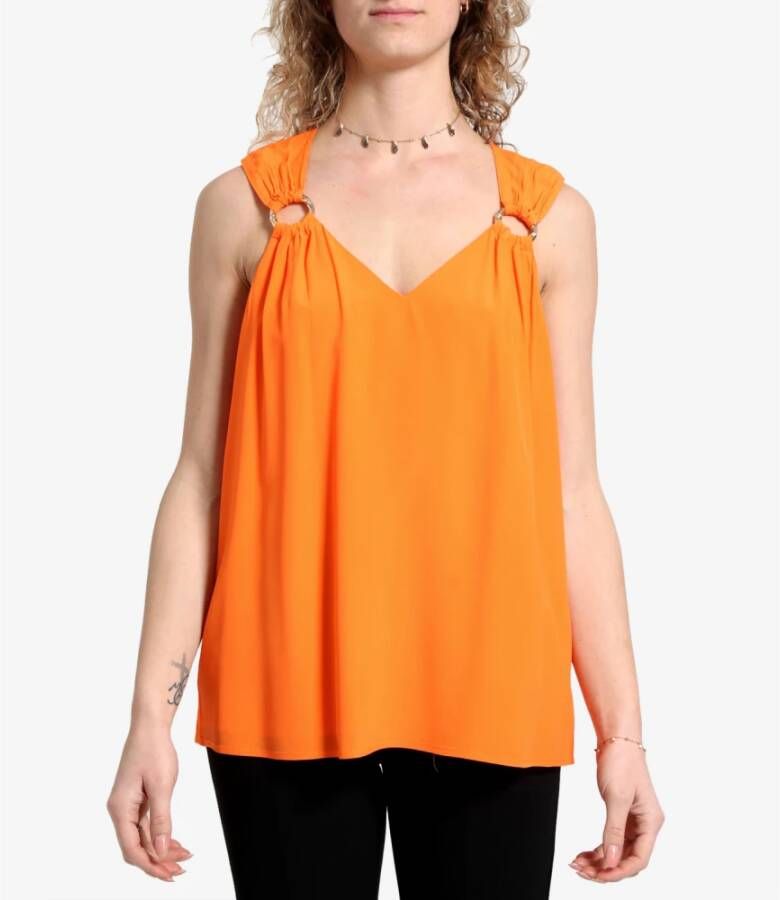 Simona Corsellini Sleeveless Tops Oranje Dames