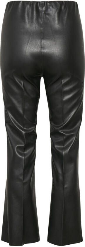 Soaked in Luxury Slkaylee PU Kickflare -broek Zwart Dames