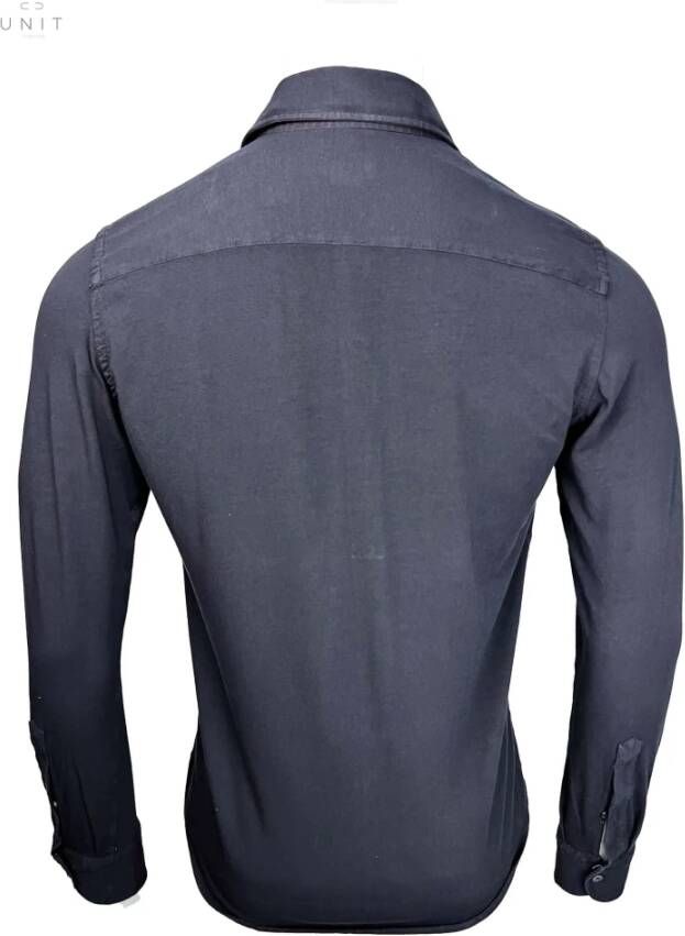 Sonrisa Zwart Jersey Shirt Gemaakt in Italië Blauw Heren