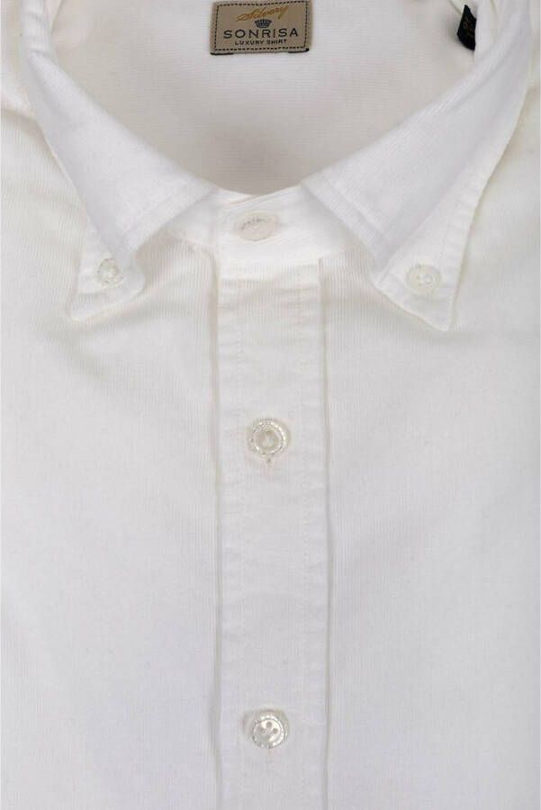 Sonrisa Velvet Overhemd Wit Heren