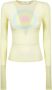 SPORTMAX Pastelgele Terry Top met Cirkelvormige Print Yellow Dames - Thumbnail 2
