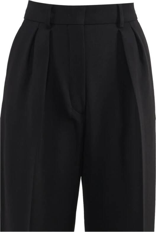 SPORTMAX Zwarte Katoenen Elastan Broek Zwart Dames