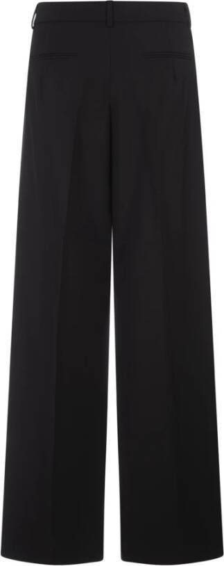 SPORTMAX Zwarte Wollen Broek met Rits en Verborgen Haaksluiting Black Dames