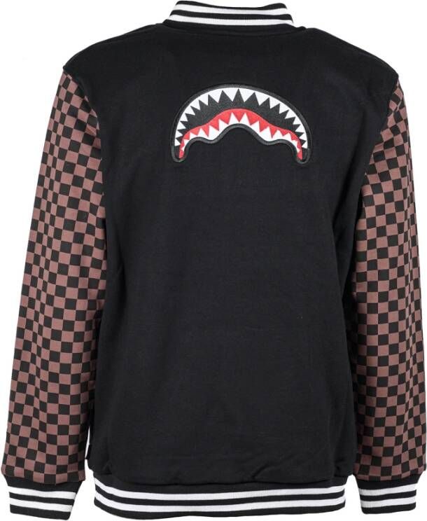 Sprayground Geruite Varsity Grijs in Bruine Bomberjack Bruin Heren