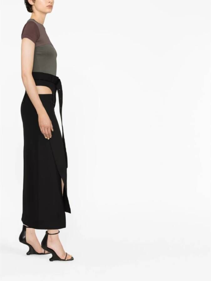 Ssheena Hooggetailleerde Zwarte Wollen Rok Black Dames
