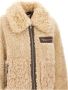 Stand Studio Beige Teddy Jas met Imitatieleren Inzetstukken Beige Dames - Thumbnail 3