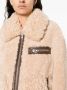 Stand Studio Beige Teddy Jas met Imitatieleren Inzetstukken Beige Dames - Thumbnail 2