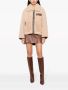 Stand Studio Beige Teddy Jas met Imitatieleren Inzetstukken Beige Dames - Thumbnail 4