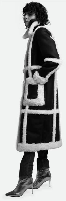 Stand Studio Lange Faux Shearling Jas Black Dames