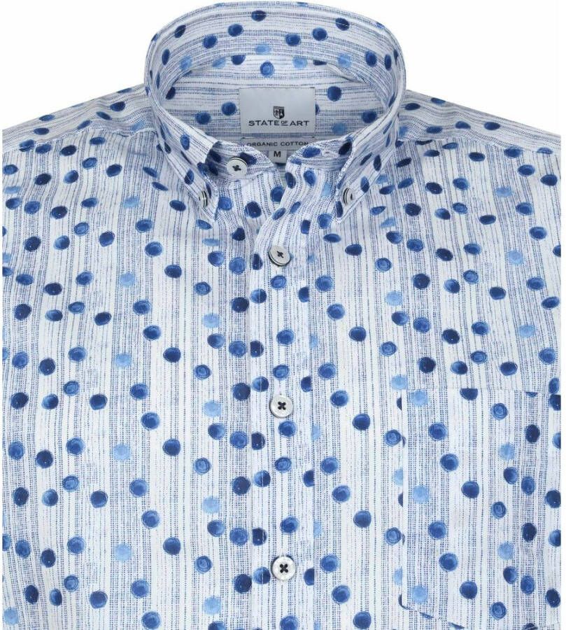 State of Art Shortsleeve Overhemd Blauw Stippen - Foto 2