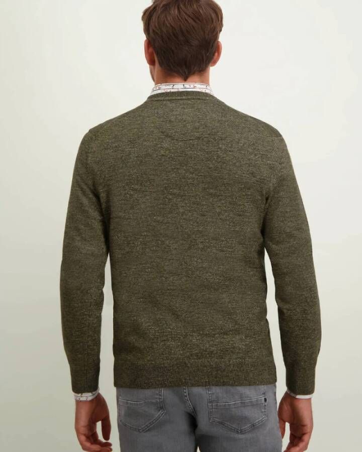 State of Art V-Hals Effen Pullover Groen Heren