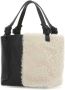 Staud Tweekleurige leer- en shearling handtas Black Dames - Thumbnail 2