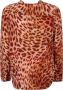 Stella Mccartney Cheetah Print Zijden CDC Shirt Orange Dames - Thumbnail 2
