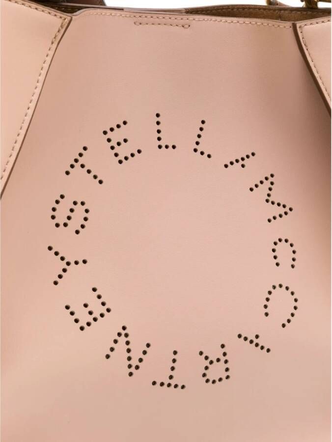 Stella Mccartney Blush Pink Faux Leather Logo Schoudertas Pink Dames
