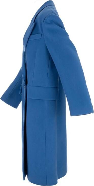 Stella Mccartney Gestructureerde Coating Jas Blue Dames