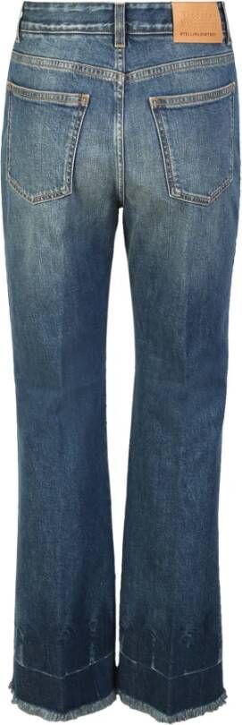 Stella Mccartney Blauwe Cropped Flared High-Waisted Jeans Blauw Dames