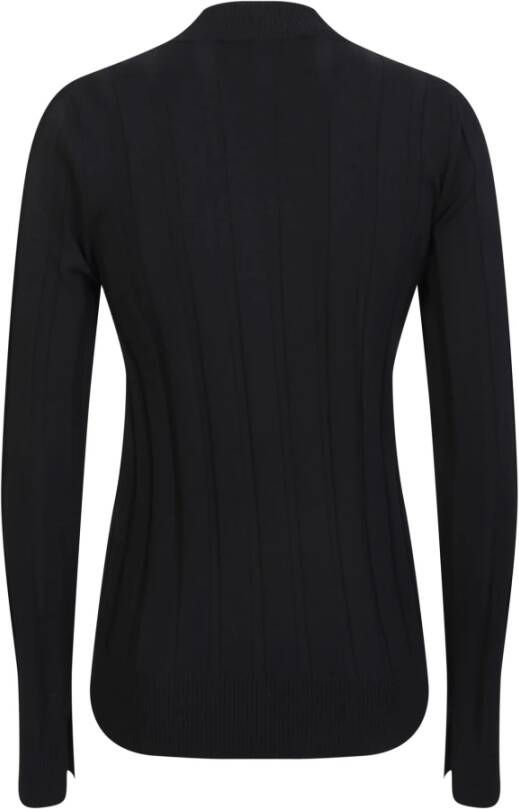 Stella Mccartney Zwarte Geribbelde Shirt Unieke en Flatterende Stijl Zwart Dames