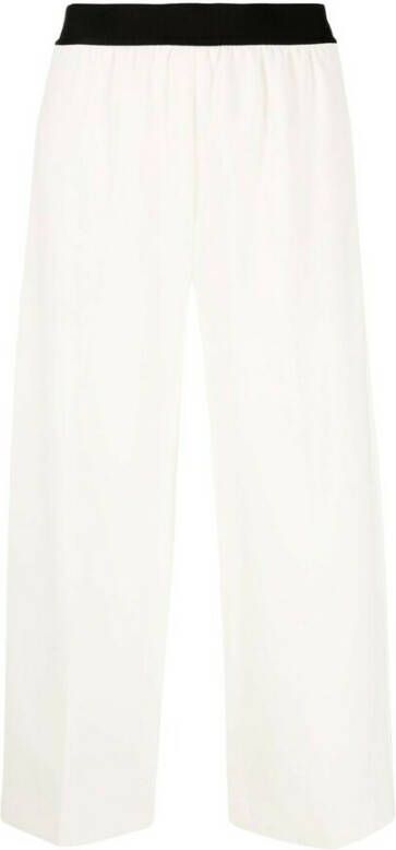 Stella Mccartney Wide-leg Cropped Trousers Wit Dames