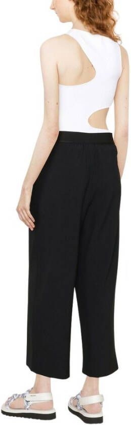 Stella Mccartney Wide-leg Cropped Trousers Zwart Dames