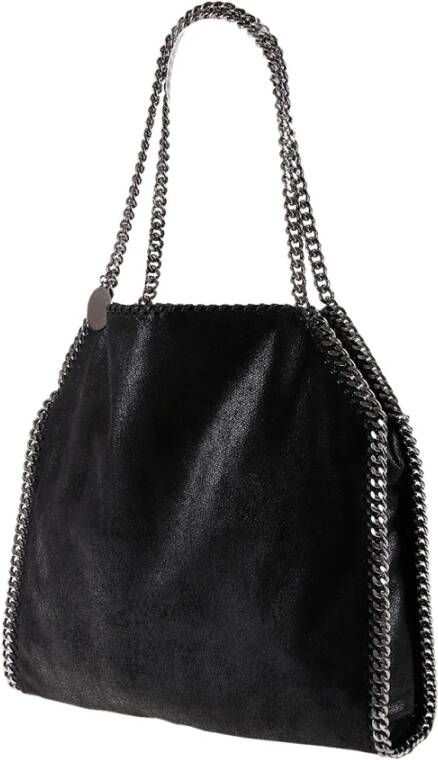 Stella Mccartney Zwarte Kleine Tote Eco Shaggy Deer Handtas Black Dames