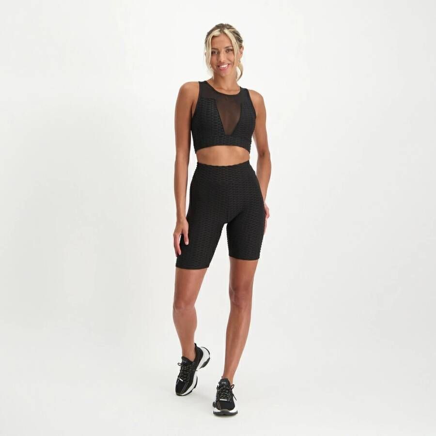 Steve Madden Maximize Mouwloze Mesh Top voor Vrouwen Zwart Dames