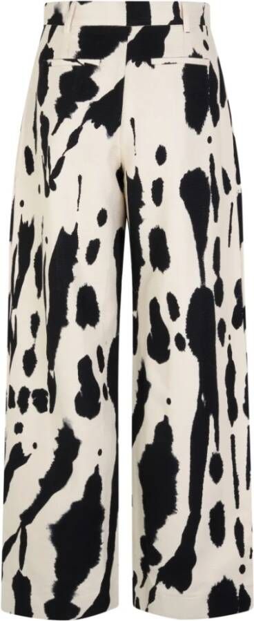 Stine Goya Broek met hoge taille en wijde pijpen Beige Dames