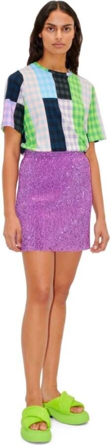 Stine Goya Floretta Paarse Paillettenrok Paars Dames