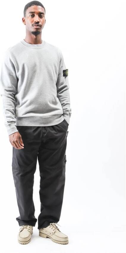 Stone Island Crewneck Sweater in Polvere Melange Grijs Heren