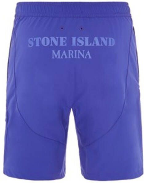 Stone Island Ultramarijnblauwe Stretchylon Shorts Blauw Heren