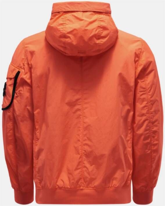 Stone Island Oranje Hooded Blouson met Watro Garment Dye Oranje Heren