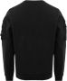 Stone Island Zwarte Ribgebreide Sweaters met Katoenen Canvas Mouwzakken Zwart Heren - Thumbnail 3