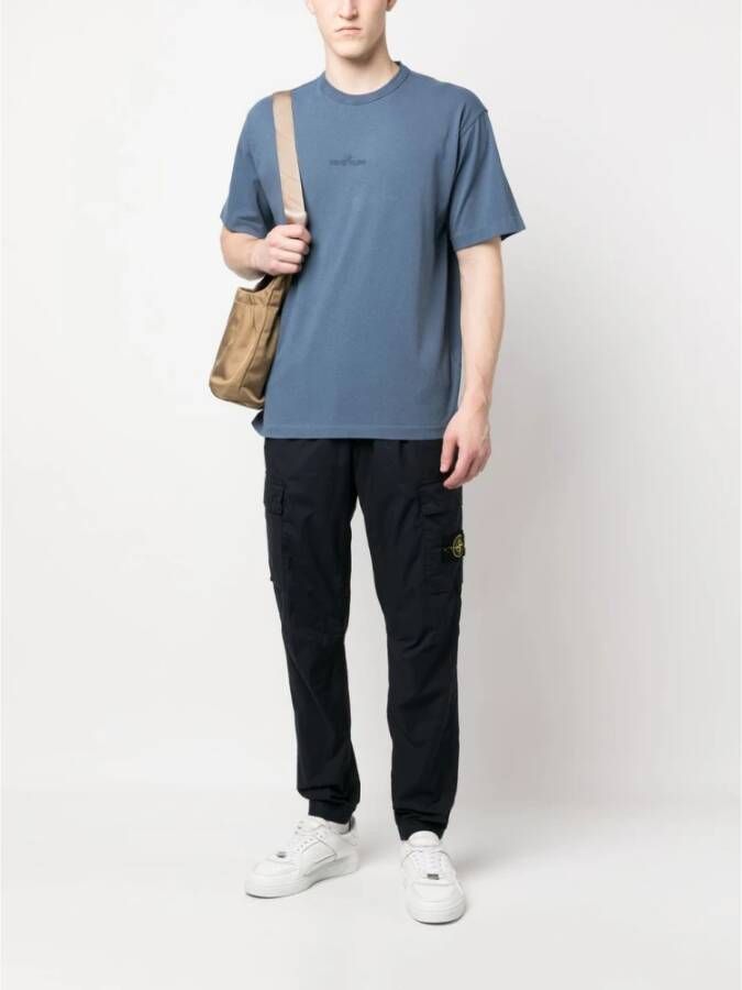 Stone Island T-Shirts Blauw Heren