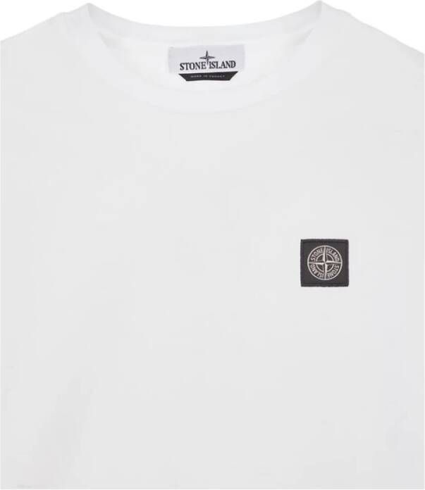 Stone Island Wit Slim Fit T-Shirt met Lange Mouwen White Heren