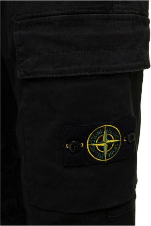 Stone Island Zwarte Gebreide Cargo Broek Black Heren