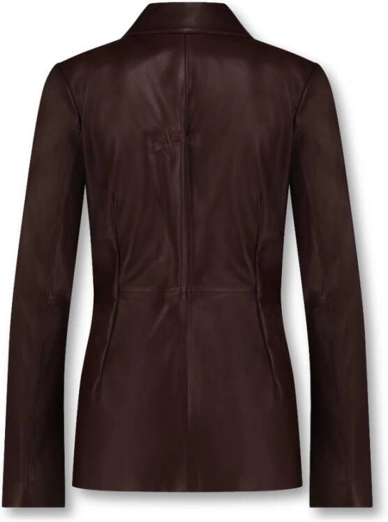 Studio AR by Arma Leren Blouse (Maat 36) Bruin Dames