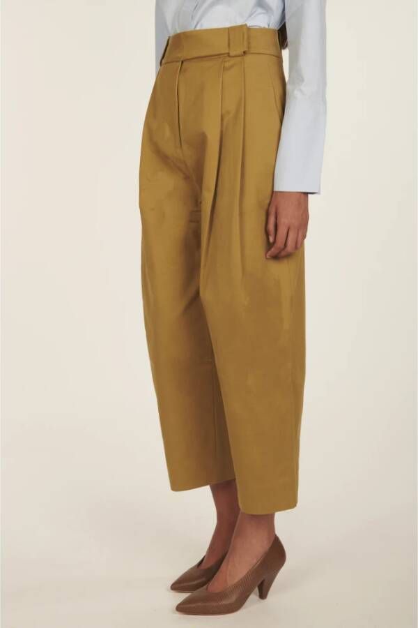 Studio Nicholson Geplooide broek met hoge taille Green Dames