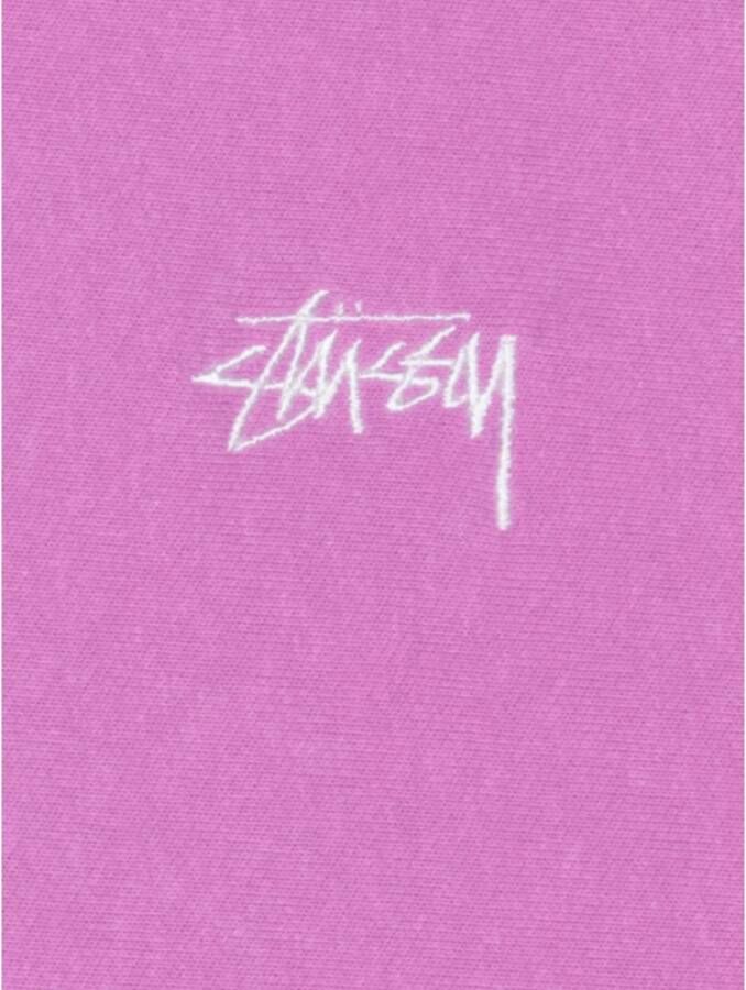 Stüssy Donkerroze Stock Logo Hoodie Roze Heren