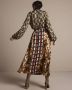 Summum Woman overslagjurk met all over print bruin zwart wit - Thumbnail 5