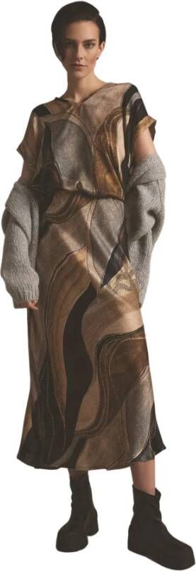 Summum Woman Bruine Print Rok 6s1270-11855 Bruin Dames