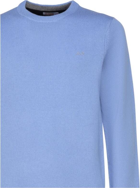 Sun68 Blauwe Sweaters met 98% Katoen Blue Heren