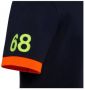 Sun68 Navy Heren Polo Shirt met Fluorescerend Logo Blue Heren - Thumbnail 2