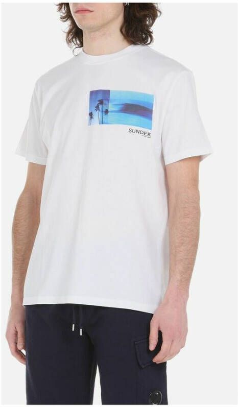 Sundek T-shirt met afdrukken Wit Heren
