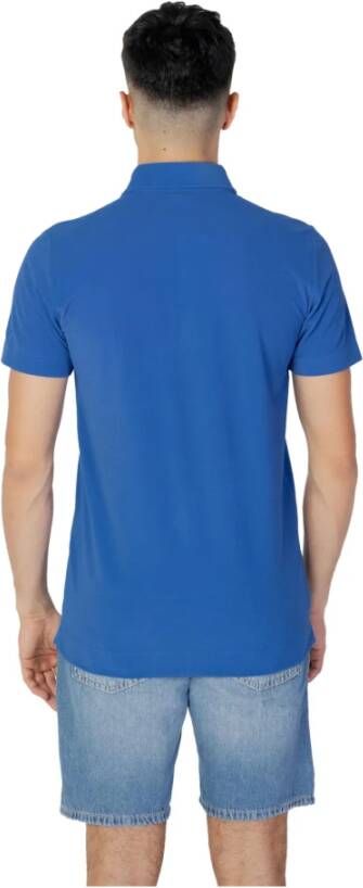 Sunspel Blauwe effen polo shirt voor heren Blauw Heren