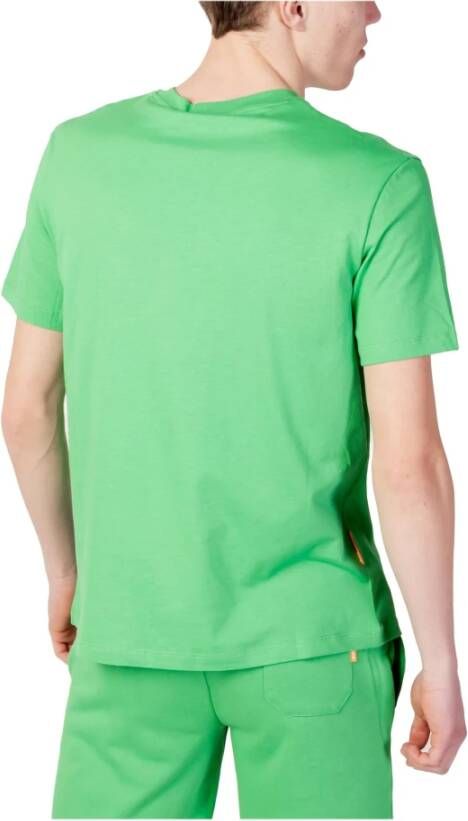 Sunspel Groene effen heren T-shirt Groen Heren