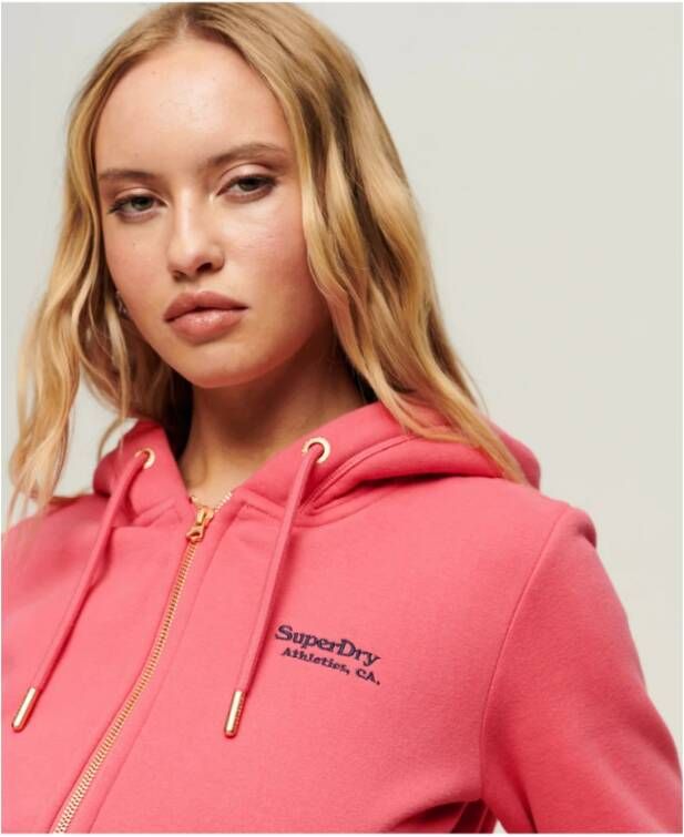 Superdry Capuchon met logo-rits voor dames Essential Roze Dames