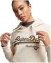 Superdry Dames sweatshirt met capuchon Vintage Logo Borough Beige Dames - Thumbnail 5