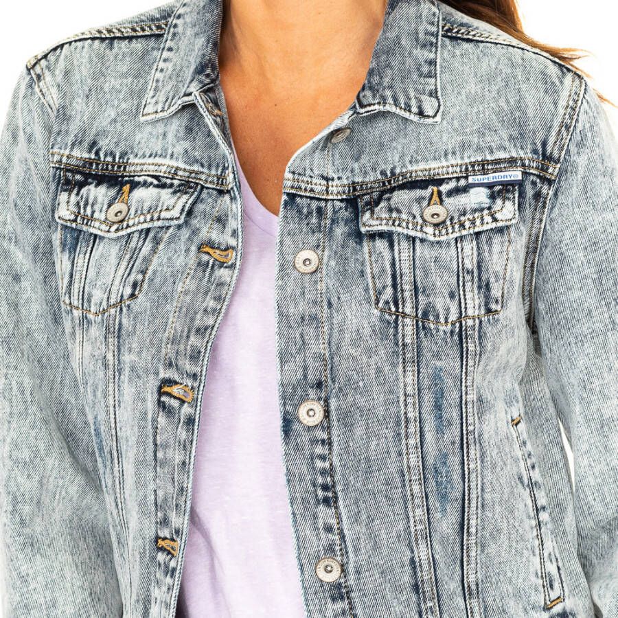Superdry Denimjacks Blauw Dames