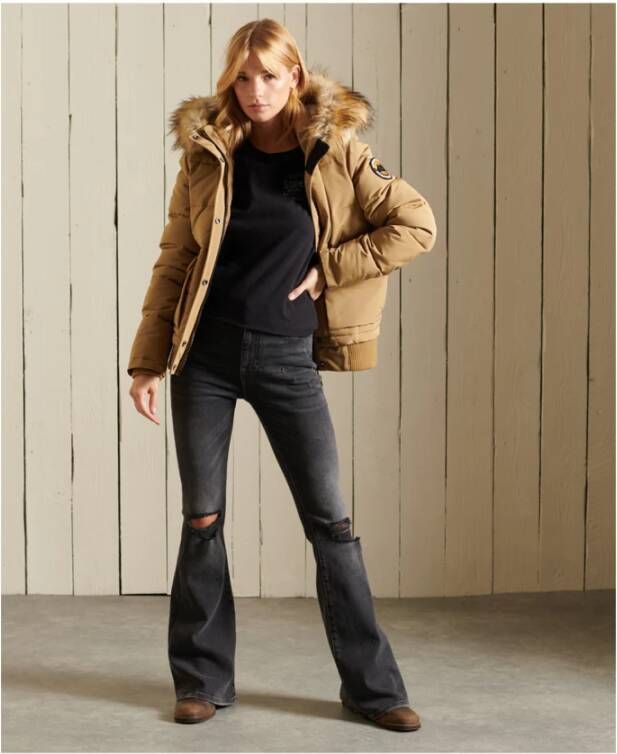 Superdry Donsjack voor dames Everest Bruin Dames